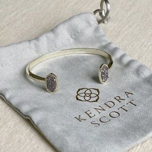 Kendra Scott Elton Gold Cuff Bracelet in Platinum
